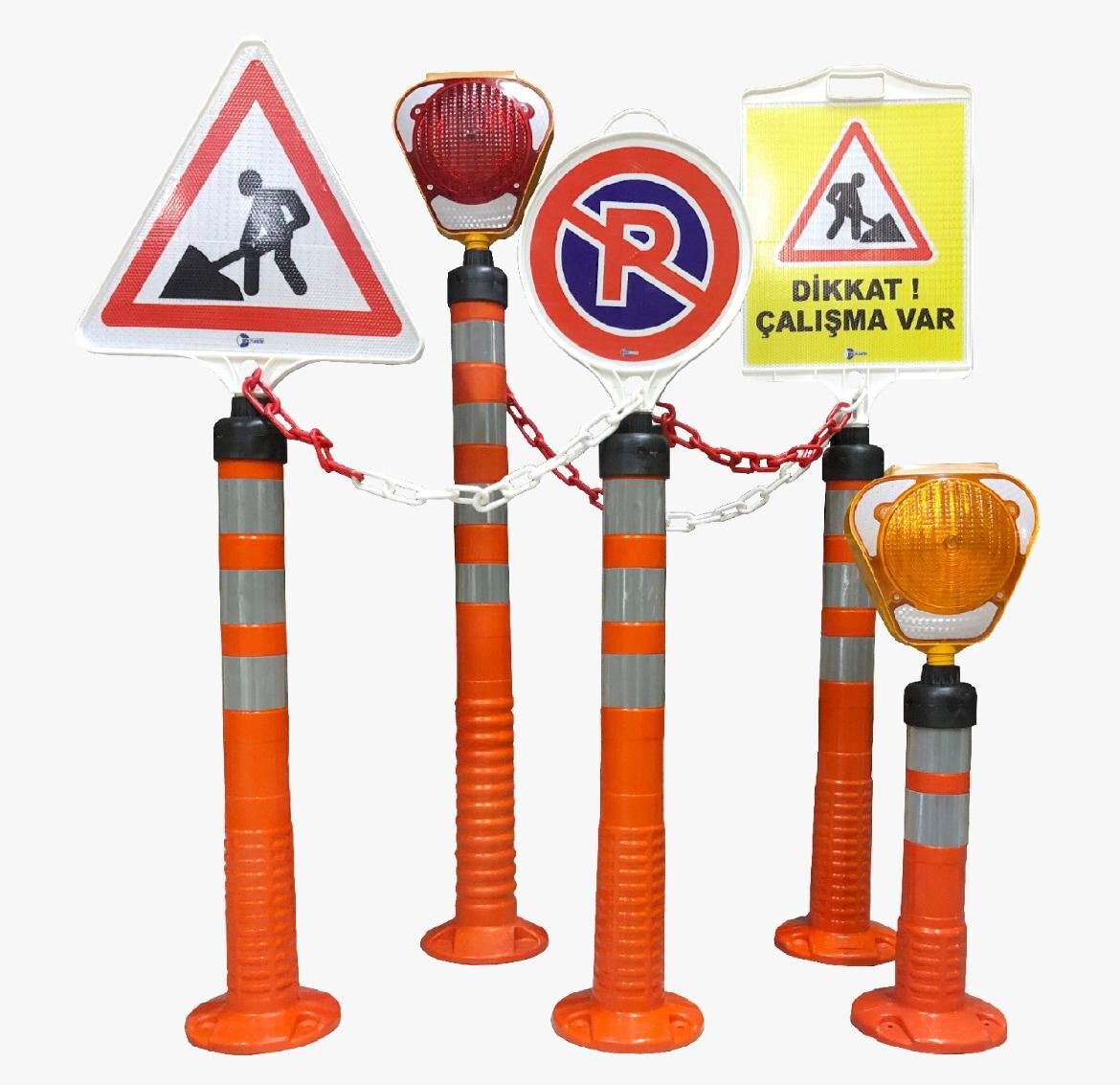 Tabansız Delinatör En Ucuz Delinatör Plastik Otopark Trafik Esnek Delinatör TPE  Şerit Ayırıcı 45 cm  (Turuncu) Ekonomik