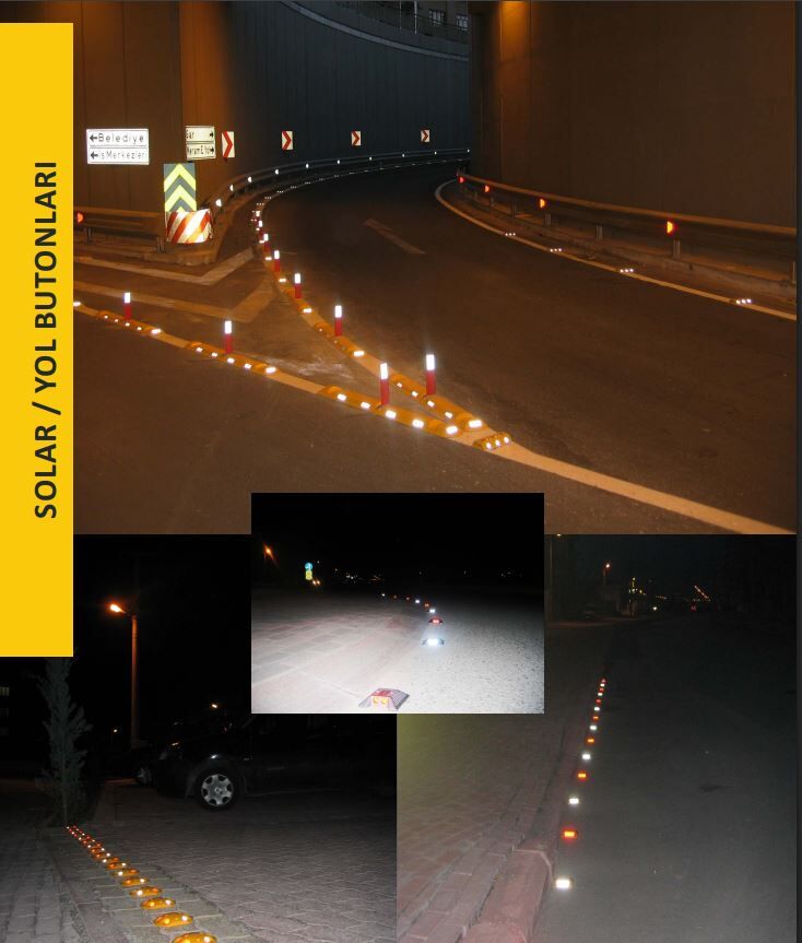 Solar Yol Butonları Güneş Enerjili Yol Butonu Trafik Ledli Solar Buton Fiyatı (Kırmızı)