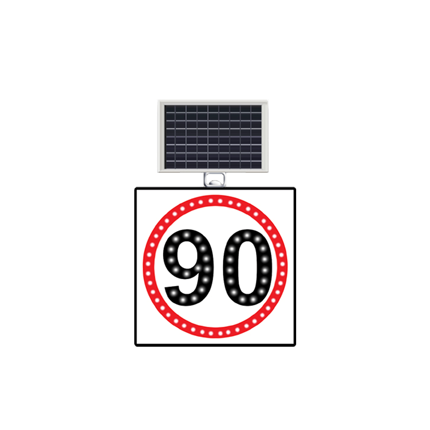 Hız Sınırı 90 km Levhası Güneş Enerjili Ledli Hız Limiti 90 Km Tabelası TT-29