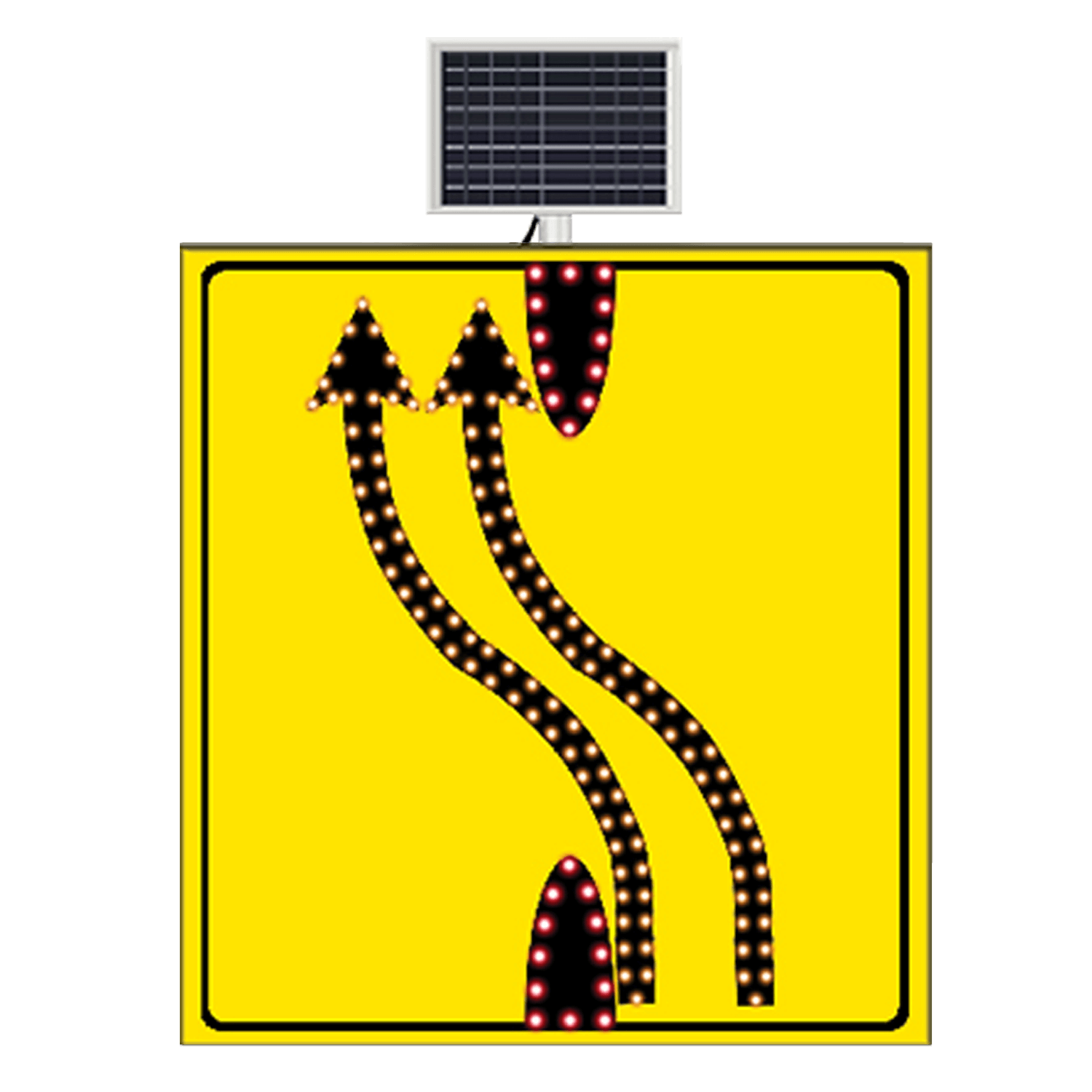 Işıklı Trafik Levhası Şerit Aktarım Sağdan Sola Güneş Enerjili Ledli Levhası