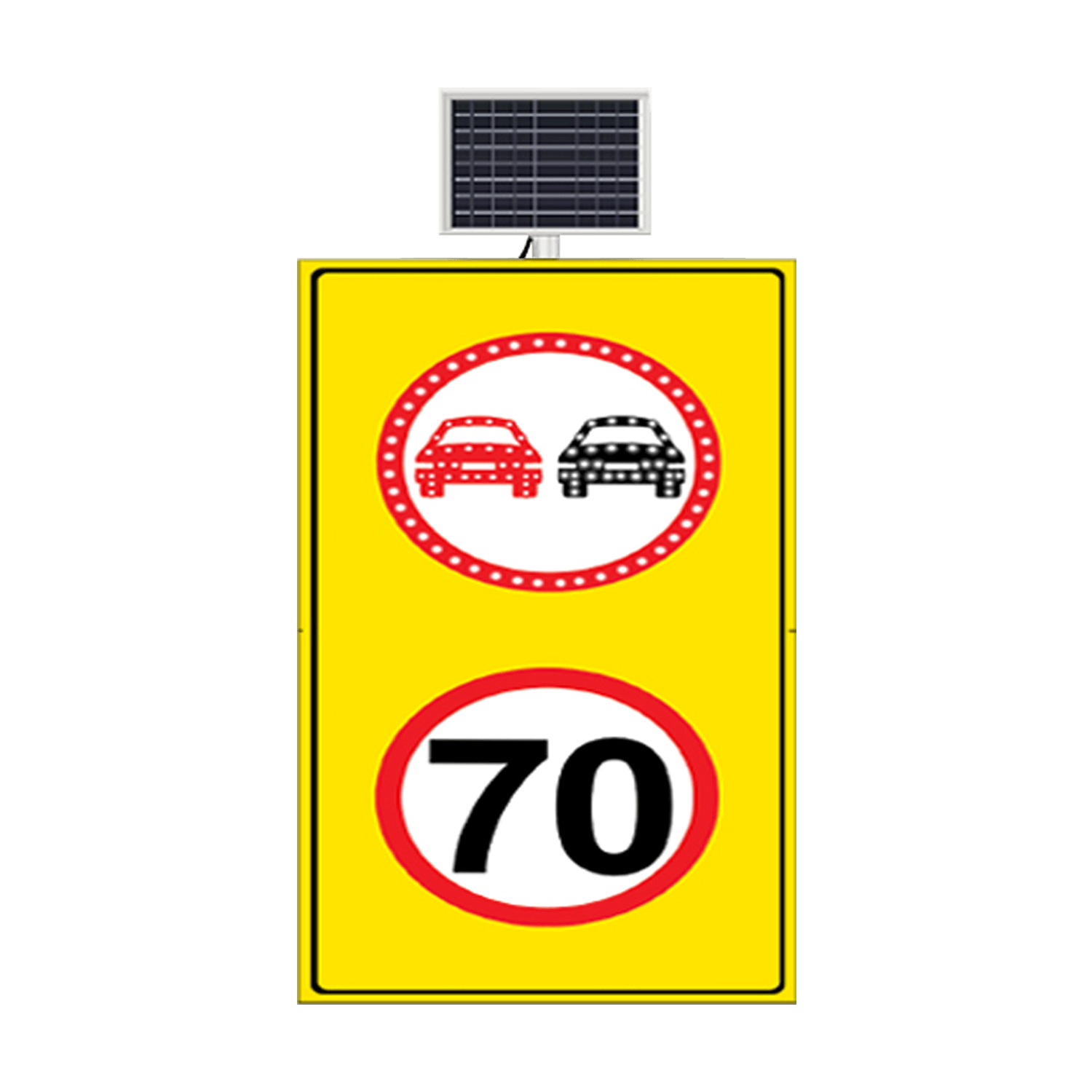 Sollama Yasağı Tabelası Güneş Enerjili Azami Hız Sınırı 70 km Levhası  Led'siz